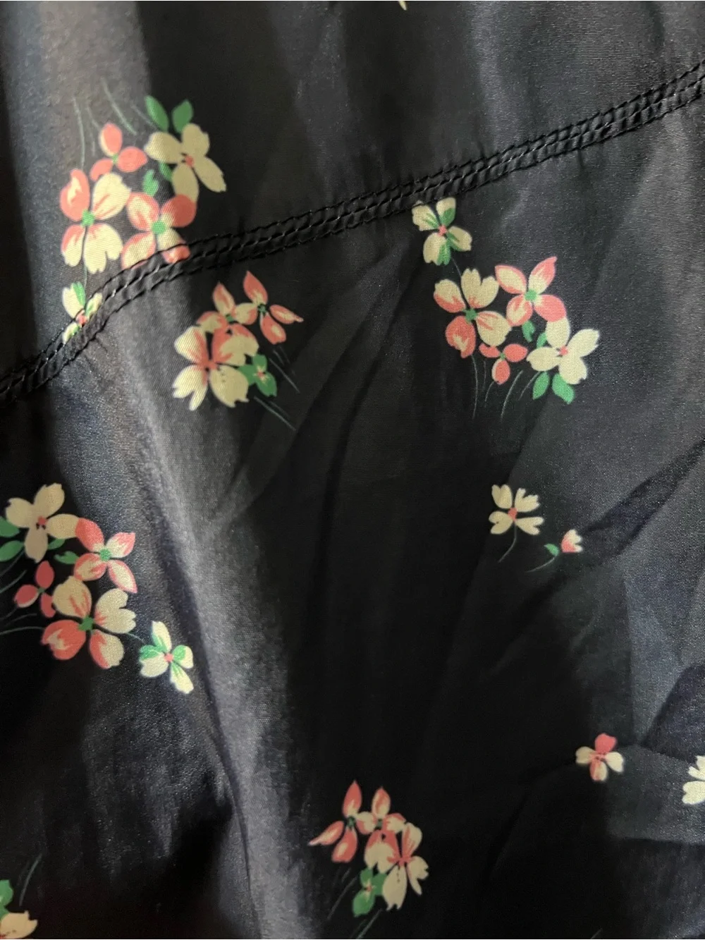 Gap Girls XXL Navy Floral Hooded Lightweight Jacket with Pink Zipper